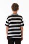 Striped Text Embroidered Boy's T-Shirt - 4