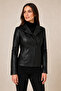 Opal Women's Genuine Leather Jacket Black - 2