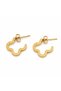 Flower Model Gold Color Steel Women's Earrings - 2
