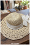 100% Paper, Hand Knitted, Straw Hat for Women (Size 57-58) (There Is a Drawstring Inside) - 4