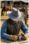 Plain and Checkered Cowboy Hat, for Women and Men (56-59 cm) - 2
