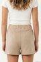 Girl's Shorts Skirt with Arma Accessories and Slits, 9-14 Years, Beige - 2