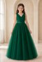 Nsm Girl's Emerald Green Wrap Graduation Birthday Party Evening Dress
