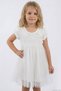 Girl's Dress with Floral Appliqué Detail and Pearls, Tulle, 1.5-5 Years, Ecru