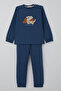 Baby Boy Tracksuit Set with Cute Puppy Embroidery, 9 Months-3 Years, Indigo - 2