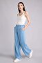 Wide Leg High Waist Long Washed Light Indigo Trousers D8238Ax25Sm
