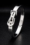 Women's Men's Steel Bracelet Belt Detailed Handcuff Steel Bracelet