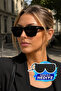 Unisex Black Frame Black Glass Sunglasses