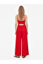 Wide Leg Drawstring Jumpsuit with Rope Straps - 3