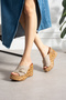 Mnr-1011 Filled Sole Belt Detail Slippers - 4