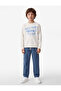 Cotton Long Sleeve Crew Neck Printed Hooded Sweatshirt
