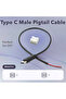 كابل USB C بطول 0.3 متر، سلك USB من النوع C ذكر 24AWG، 5 فولت 3 أمبير، كابل USB C إلى سلك مزدوج 2 دبوس - 2