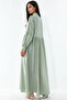 Women's Buttoned Long Hijab Dress 1551 - E.Green - 4