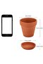 S 3 Inches Small Terracotta Pots with Saucer, 4 Pack 3" Clay Pots and Saucers with 3pcs Mini Flower. - 4