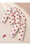 Red Big Heart Patterned Organic Cotton 2-Piece Baby Girl Pajama Set
