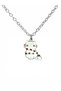 Unisex Necklace with White Heart Wrapped Cat Figure – Symbol of Love and Innocence