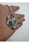 Fenrir's Fury – Gray Viking Wolf Head Figured Unisex Necklace (60 cm Chain) - 3