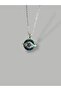 Round Crystal Blue Evil Eye Bead Women's Necklace – Stainless Steel, 55 cm Sparkling Design