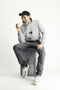 Regular Fit Hooded Printed Cotton Sweatshirt