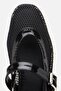 Women's Leather Black Mesh Ballerinas - 5