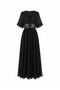 Low-Cut Waist Maxi Chiffon Dress