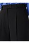 Crepe Fabric Wide Leg Black Women's Trousers 7Wak40074Uw - 5