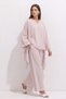 Asymmetrical Cut Striped Suit Y0164 - Pink - 4