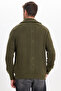 Men's Slim Fit Mock Neck Zippered Khaki Plain Cardigan - 8