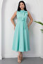 High Collar Dress with Ribbon on the Collar Midi Length Dress Esp058 - 7