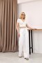 White Summer Muslin Trousers with Elastic Waist - 2