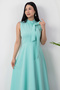 High Collar Dress with Ribbon on the Collar Midi Length Dress Esp058 - 2