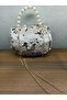 Mini Girls' Festive, Daily, Stylish Shoulder Bag with Pearl Handle and Shiny Sequin Chain Strap - 4