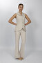 Shawl Collar Patchwork Vest Set 1536506-Beige - 1536506 - 5