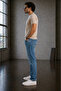 Jeans Men's Light Blue Regular Fit Lycra Jean Trousers Comfortable Fit Daily Denim - 4
