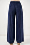 Women's High Waist Wide Leg Pants 30097 - Navy Blue - 6