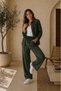 Women's Suit Set, Tissue Fabric Shirt and Pants Set - 3