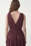 Burgundy Voile Cotton Women's Midi Dress - 6