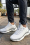 Stealth-Knit Runner White-Grey Men's Sports Shoes - 2