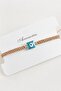 Square Evil Eye Macrame Braided Bracelet - Brown - 3