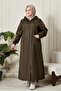 Women's Plus Size Hooded Zipper Long Coat