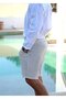 Men's Linen Shorts with Pockets-26751 - 3