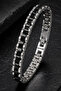 Men's Stainless Steel Bracelet with Black Detail Chain Model Modern Stylish Durable Design