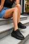 Black Thick Sole Unisex Sneaker Daily Platform Sports Shoes - 8