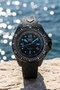 Xpro Dive 200 Men's Wristwatch 42.8 mm Sapphire Glass 20Atm Black Silicone Strap with Blue Detail Diving Watch