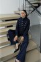 Dark Navy Blue Hussar Jacket Pants Denim Suit - 3
