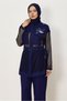 Belted Fishnet Detail Pants Suit 46301 - 3