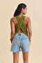 Bohemian Blouse with Crossed Neckline and Open Back - 4