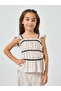 Girls Zig Zag Lace Detail Shirred Top and Pants Set - 2