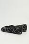 Women's Black Sparkling Stone Embroidered Ballerinas - 4