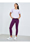 Lilac Contrast Stitch Detail Short Sleeves Top - 2